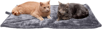 ThermaNAP Self Warming Cat Mat, Dog Bed for Crates with Self-Warming Technology for Cozy Rest, Fully Machine Washable, Small, Plush Faux Fur, Gray