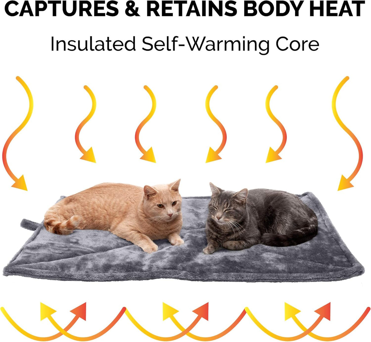 ThermaNAP Self Warming Cat Mat, Dog Bed for Crates with Self-Warming Technology for Cozy Rest, Fully Machine Washable, Small, Plush Faux Fur, Gray