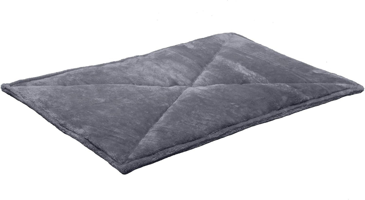 ThermaNAP Self Warming Cat Mat, Dog Bed for Crates with Self-Warming Technology for Cozy Rest, Fully Machine Washable, Small, Plush Faux Fur, Gray