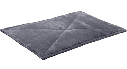 ThermaNAP Self Warming Cat Mat, Dog Bed for Crates with Self-Warming Technology for Cozy Rest, Fully Machine Washable, Small, Plush Faux Fur, Gray