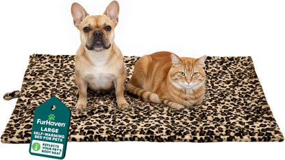 ThermaNAP Self Warming Cat Mat, Dog Bed for Crates with Self-Warming Technology for Cozy Rest, Fully Machine Washable, Small, Plush Faux Fur, Gray