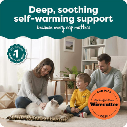 ThermaNAP Self Warming Cat Mat, Dog Bed for Crates with Self-Warming Technology for Cozy Rest, Fully Machine Washable, Small, Plush Faux Fur, Gray