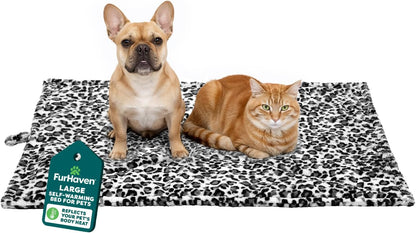 ThermaNAP Self Warming Cat Mat, Dog Bed for Crates with Self-Warming Technology for Cozy Rest, Fully Machine Washable, Small, Plush Faux Fur, Gray