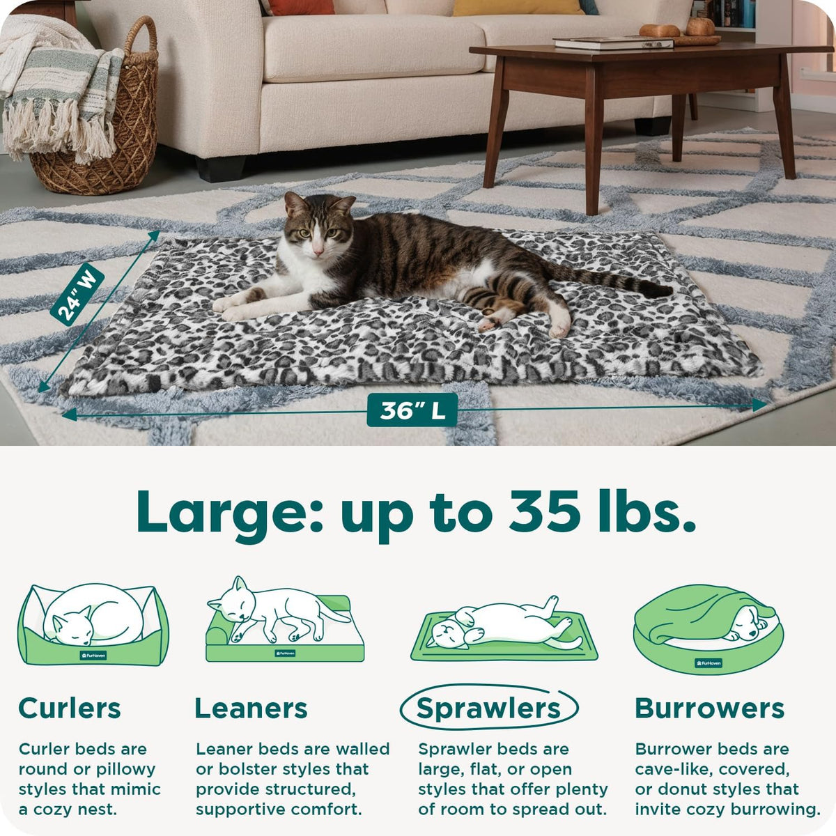 ThermaNAP Self Warming Cat Mat, Dog Bed for Crates with Self-Warming Technology for Cozy Rest, Fully Machine Washable, Small, Plush Faux Fur, Gray