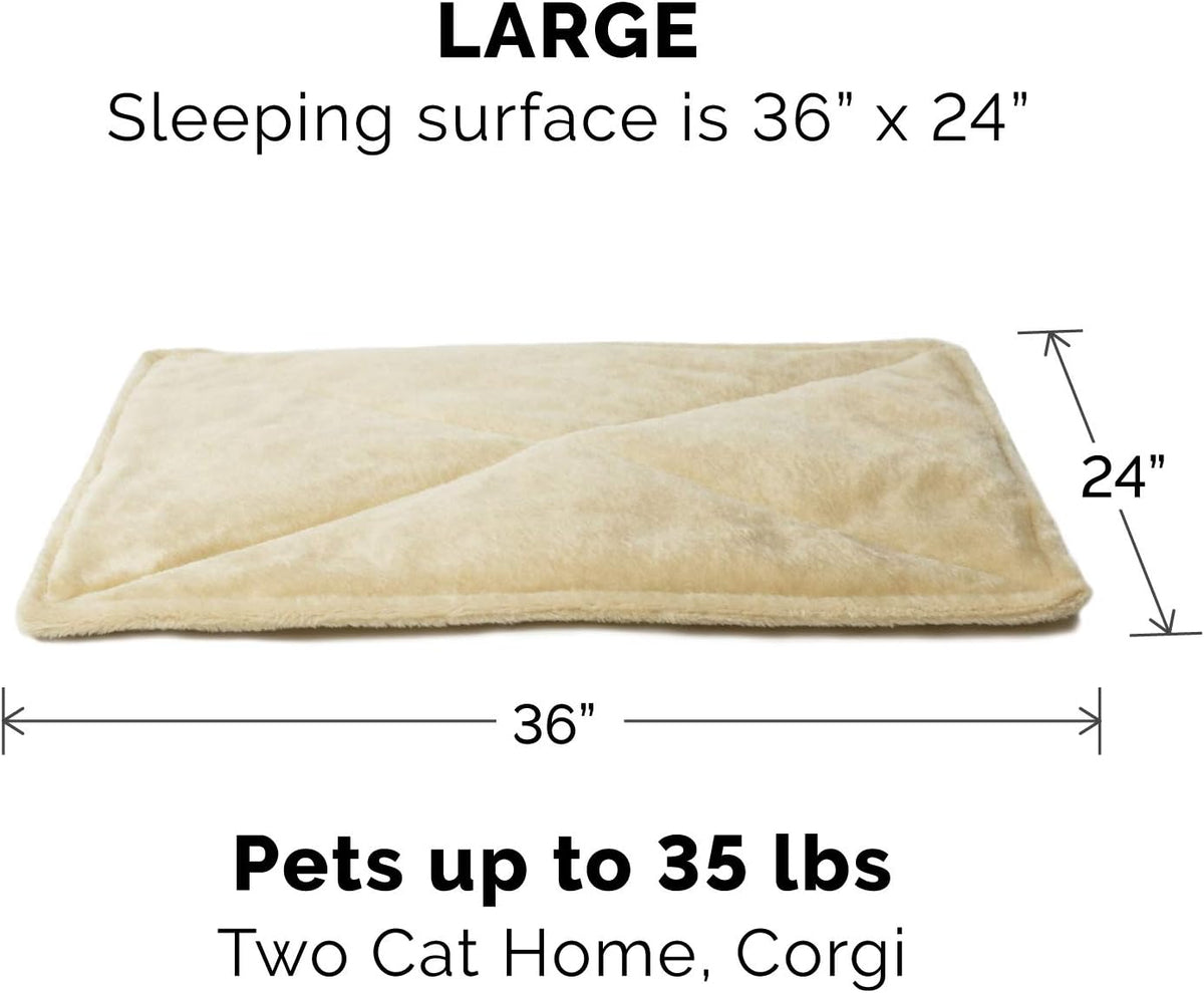ThermaNAP Self Warming Cat Mat, Dog Bed for Crates with Self-Warming Technology for Cozy Rest, Fully Machine Washable, Small, Plush Faux Fur, Gray