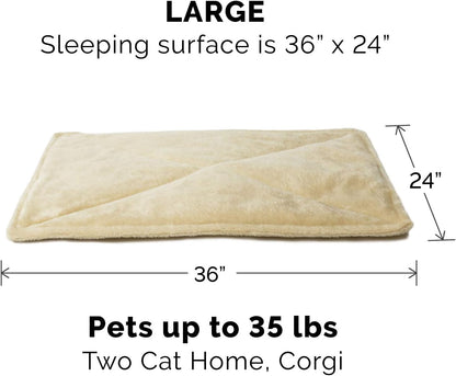 ThermaNAP Self Warming Cat Mat, Dog Bed for Crates with Self-Warming Technology for Cozy Rest, Fully Machine Washable, Small, Plush Faux Fur, Gray