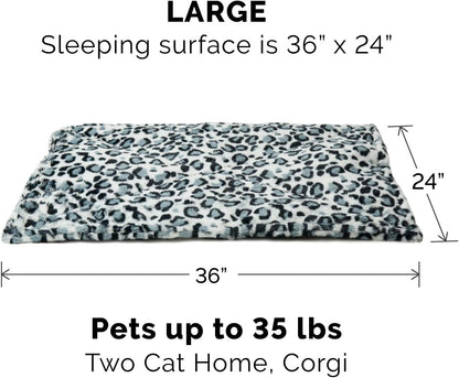 ThermaNAP Self Warming Cat Mat, Dog Bed for Crates with Self-Warming Technology for Cozy Rest, Fully Machine Washable, Small, Plush Faux Fur, Gray