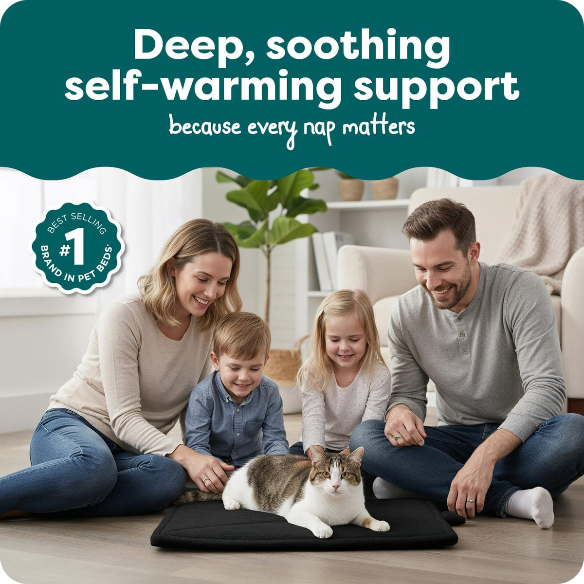 ThermaNAP Self Warming Cat Mat, Dog Bed for Crates with Self-Warming Technology for Cozy Rest, Fully Machine Washable, Small, Plush Faux Fur, Gray