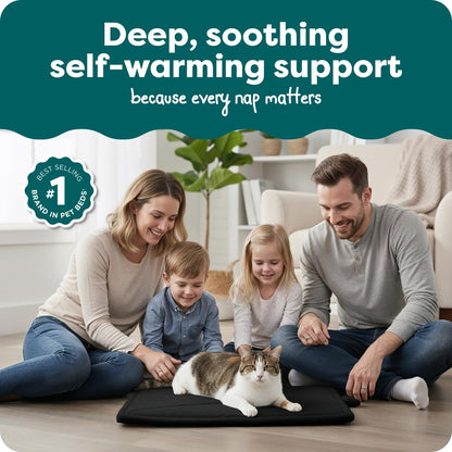 ThermaNAP Self Warming Cat Mat, Dog Bed for Crates with Self-Warming Technology for Cozy Rest, Fully Machine Washable, Small, Plush Faux Fur, Gray