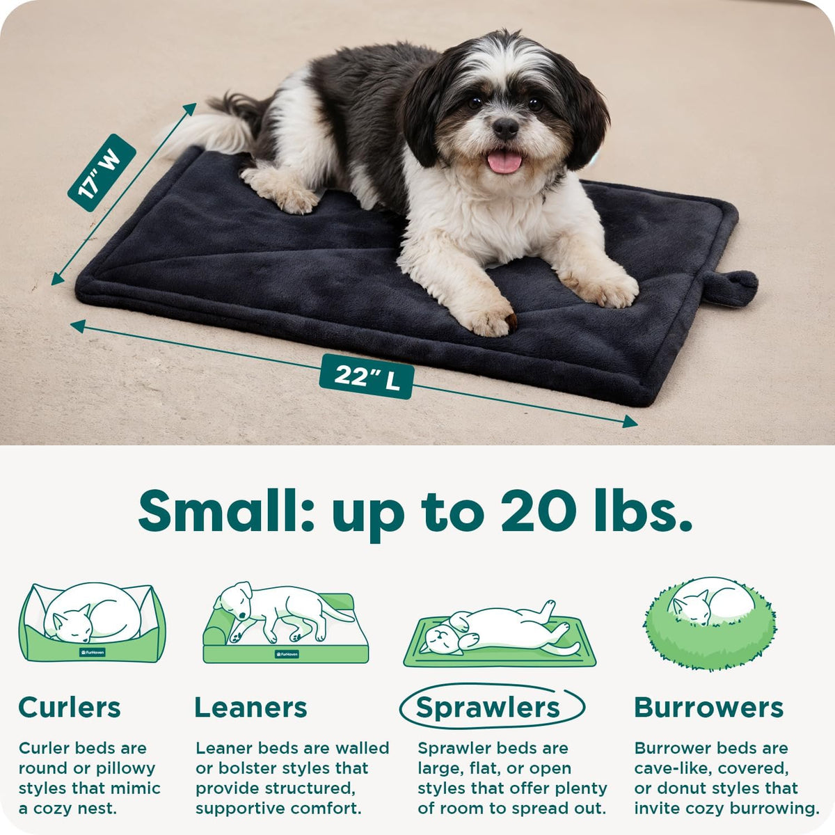 ThermaNAP Self Warming Cat Mat, Dog Bed for Crates with Self-Warming Technology for Cozy Rest, Fully Machine Washable, Small, Plush Faux Fur, Gray