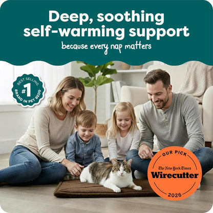 ThermaNAP Self Warming Cat Mat, Dog Bed for Crates with Self-Warming Technology for Cozy Rest, Fully Machine Washable, Small, Plush Faux Fur, Gray