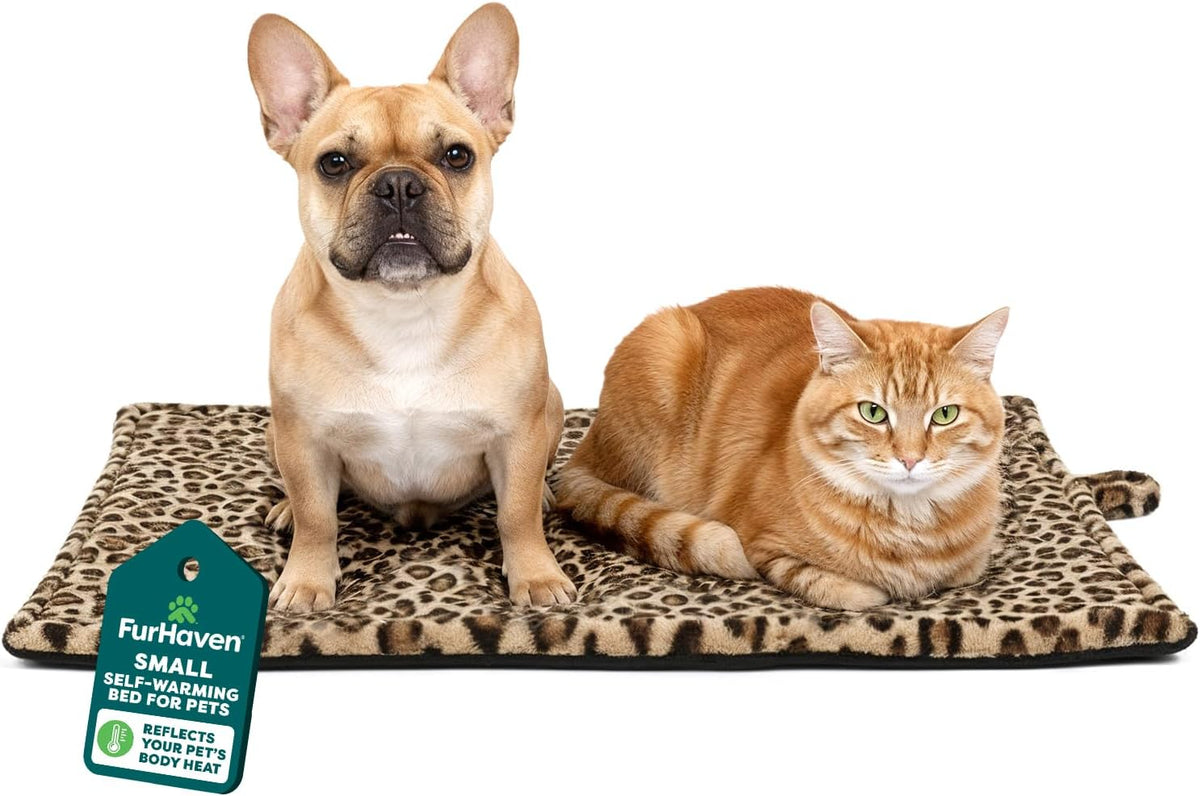 ThermaNAP Self Warming Cat Mat, Dog Bed for Crates with Self-Warming Technology for Cozy Rest, Fully Machine Washable, Small, Plush Faux Fur, Gray