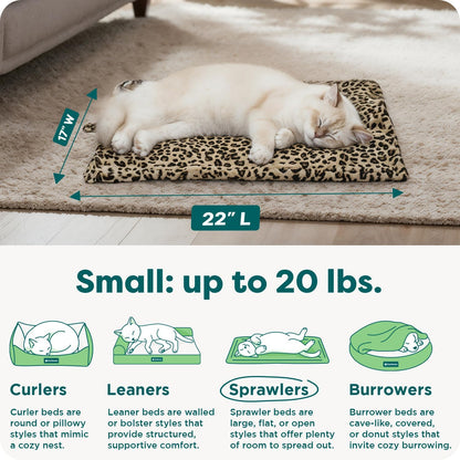 ThermaNAP Self Warming Cat Mat, Dog Bed for Crates with Self-Warming Technology for Cozy Rest, Fully Machine Washable, Small, Plush Faux Fur, Gray