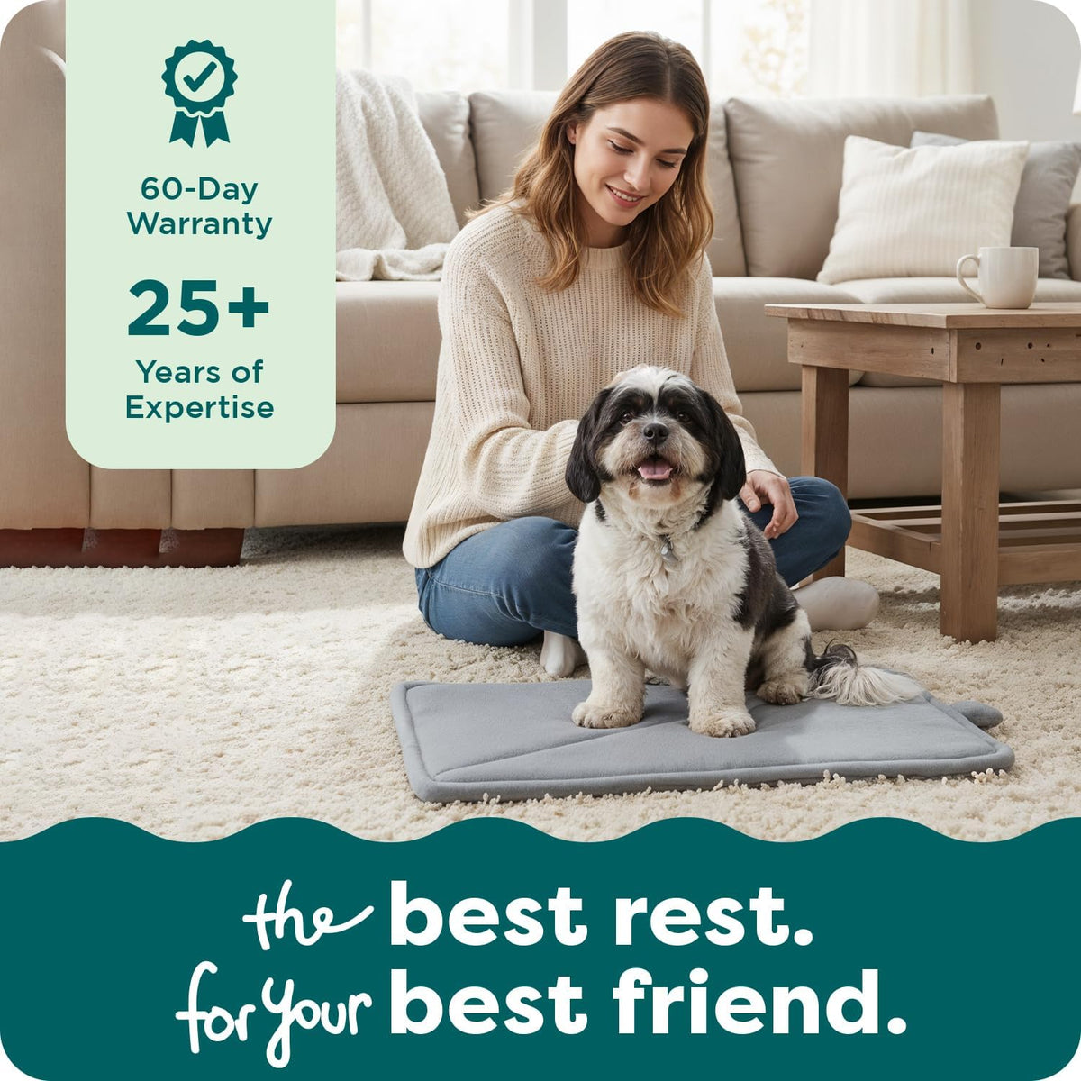 ThermaNAP Self Warming Cat Mat, Dog Bed for Crates with Self-Warming Technology for Cozy Rest, Fully Machine Washable, Small, Plush Faux Fur, Gray