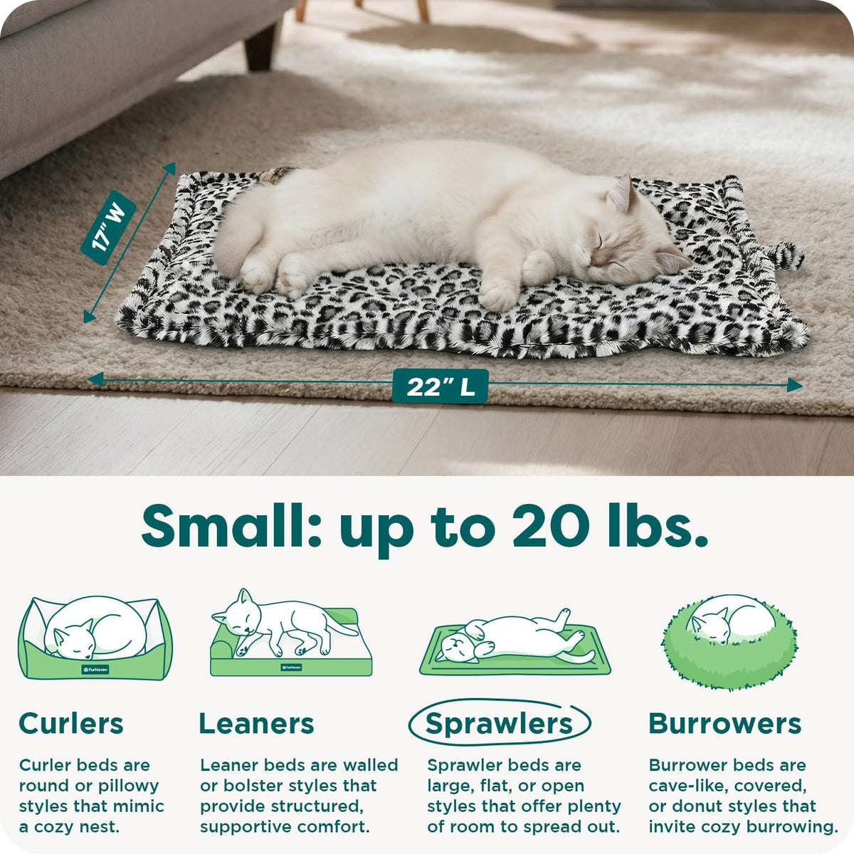 ThermaNAP Self Warming Cat Mat, Dog Bed for Crates with Self-Warming Technology for Cozy Rest, Fully Machine Washable, Small, Plush Faux Fur, Gray
