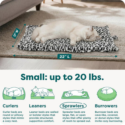 ThermaNAP Self Warming Cat Mat, Dog Bed for Crates with Self-Warming Technology for Cozy Rest, Fully Machine Washable, Small, Plush Faux Fur, Gray