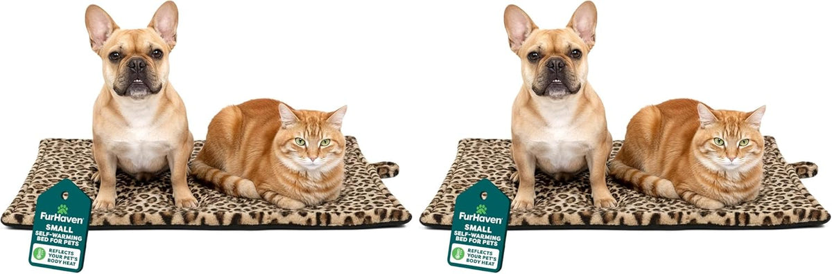 ThermaNAP Self Warming Cat Mat, Dog Bed for Crates with Self-Warming Technology for Cozy Rest, Fully Machine Washable, Small, Plush Faux Fur, Gray