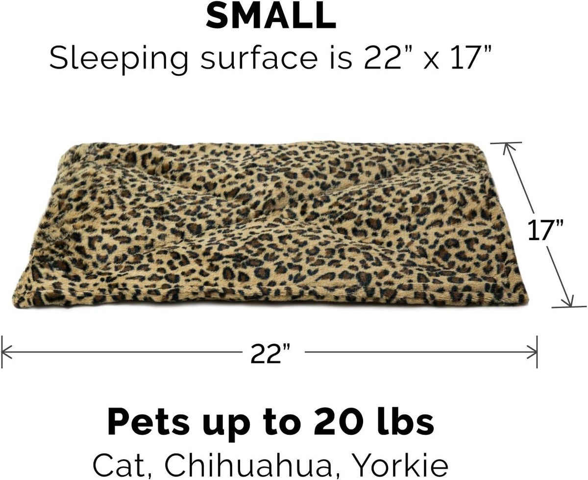 ThermaNAP Self Warming Cat Mat, Dog Bed for Crates with Self-Warming Technology for Cozy Rest, Fully Machine Washable, Small, Plush Faux Fur, Gray