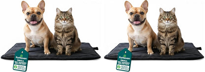 ThermaNAP Self Warming Cat Mat, Dog Bed for Crates with Self-Warming Technology for Cozy Rest, Fully Machine Washable, Small, Plush Faux Fur, Gray