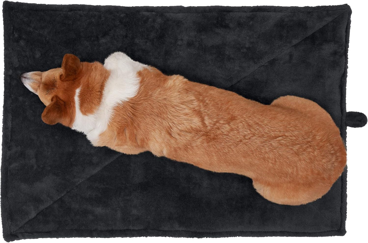 ThermaNAP Self Warming Cat Mat, Dog Bed for Crates with Self-Warming Technology for Cozy Rest, Fully Machine Washable, Small, Plush Faux Fur, Gray