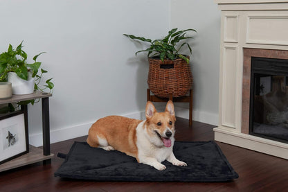 ThermaNAP Self Warming Cat Mat, Dog Bed for Crates with Self-Warming Technology for Cozy Rest, Fully Machine Washable, Small, Plush Faux Fur, Gray