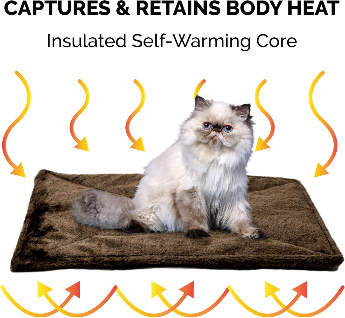 ThermaNAP Self Warming Cat Mat, Dog Bed for Crates with Self-Warming Technology for Cozy Rest, Fully Machine Washable, Small, Plush Faux Fur, Gray