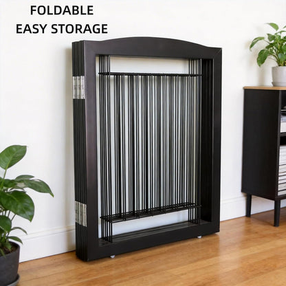 Freestanding Dog Fence Indoor, Foldable Dog Gate for Doorways, Stairs or Hallways, Sturdy Wood Extra Wide Pet Gate with Support Feet for The House, White, 24 "Height-3 Panels