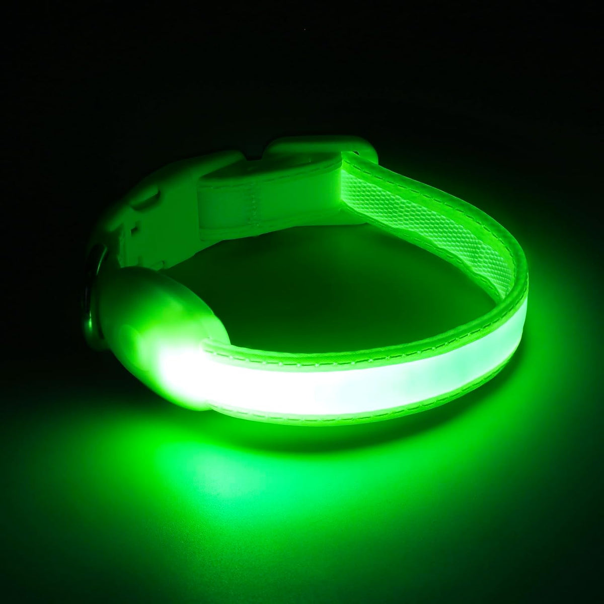 LED Dog Collar, Light up Dog Collar Adjustable Safety Glowing Collar
