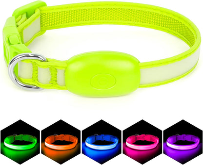 LED Dog Collar, Light up Dog Collar Adjustable Safety Glowing Collar