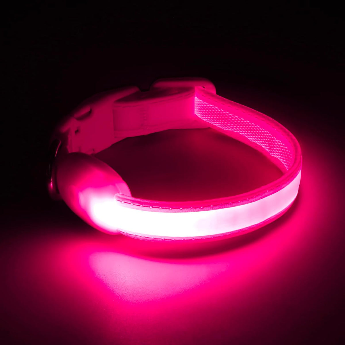 LED Dog Collar, Light up Dog Collar Adjustable Safety Glowing Collar