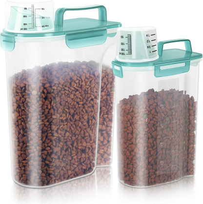 5-7Lbs Dog Cat Food Storage Container with Upgraded Large Nozzle BPA-free, 4 Snap Seals Plastic Pet Food Storage Containers with Handles are Easy to Clean and Carry