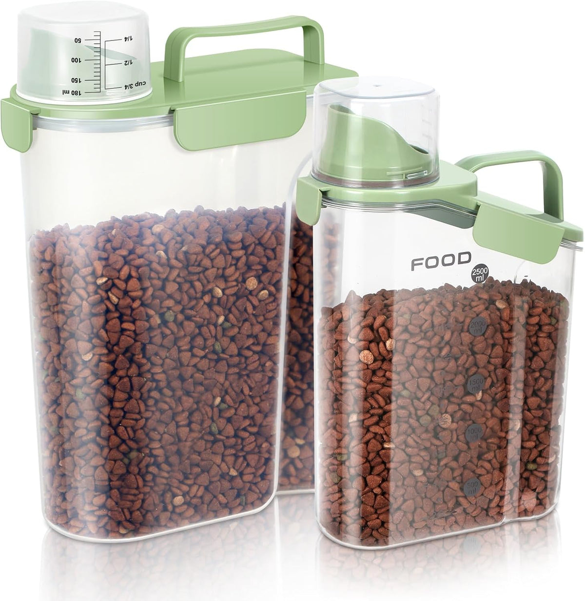 5-7Lbs Dog Cat Food Storage Container with Upgraded Large Nozzle BPA-free, 4 Snap Seals Plastic Pet Food Storage Containers with Handles are Easy to Clean and Carry