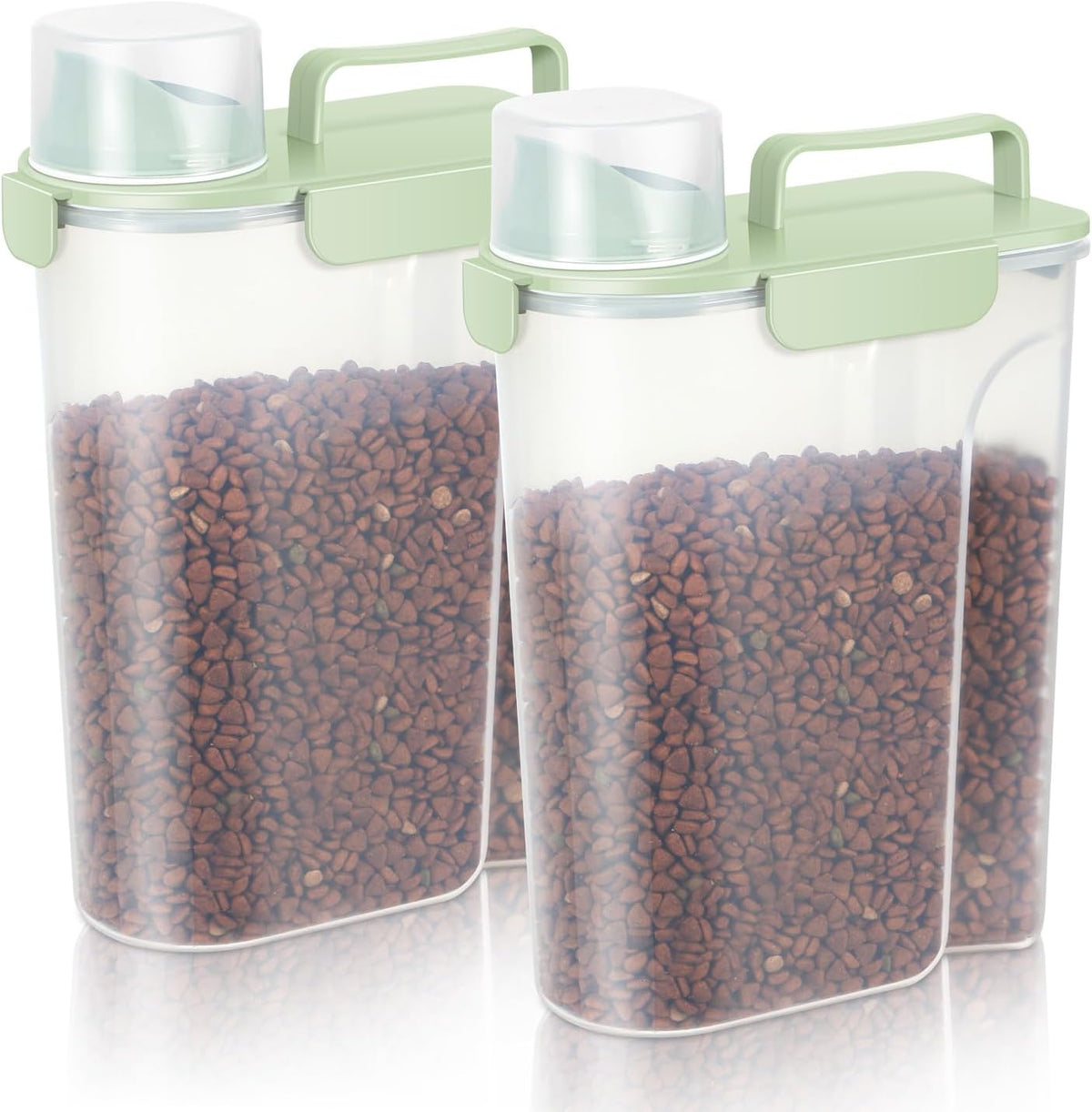 5-7Lbs Dog Cat Food Storage Container with Upgraded Large Nozzle BPA-free, 4 Snap Seals Plastic Pet Food Storage Containers with Handles are Easy to Clean and Carry