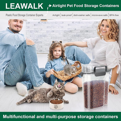 5-7Lbs Dog Cat Food Storage Container with Upgraded Large Nozzle BPA-free, 4 Snap Seals Plastic Pet Food Storage Containers with Handles are Easy to Clean and Carry