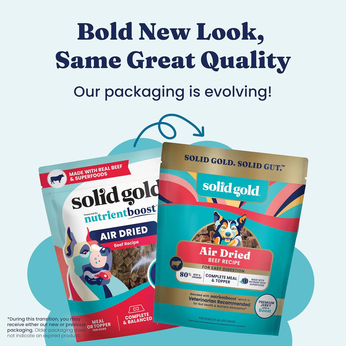 Solid Gold Air Dried Dog Food Topper & Treats for Picky Eaters, Beef, 1lb