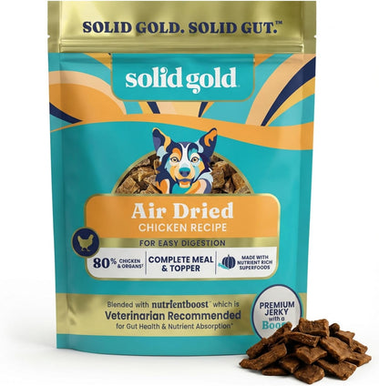 Solid Gold Air Dried Dog Food Topper & Treats for Picky Eaters, Beef, 1lb