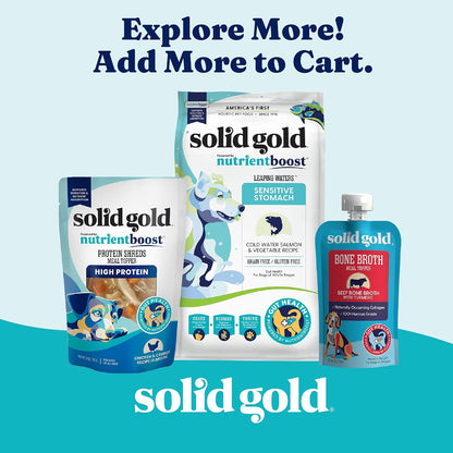 Solid Gold Air Dried Dog Food Topper & Treats for Picky Eaters, Beef, 1lb
