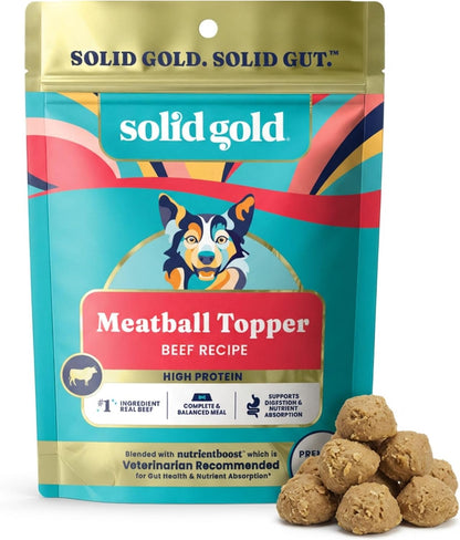 Solid Gold Air Dried Dog Food Topper & Treats for Picky Eaters, Beef, 1lb