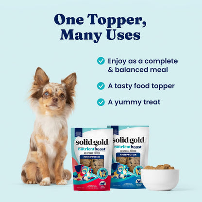 Solid Gold Air Dried Dog Food Topper & Treats for Picky Eaters, Beef, 1lb