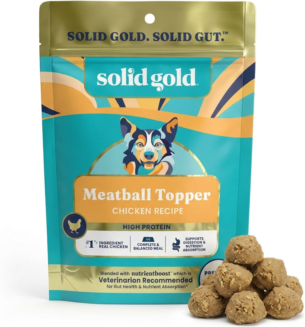 Solid Gold Air Dried Dog Food Topper & Treats for Picky Eaters, Beef, 1lb