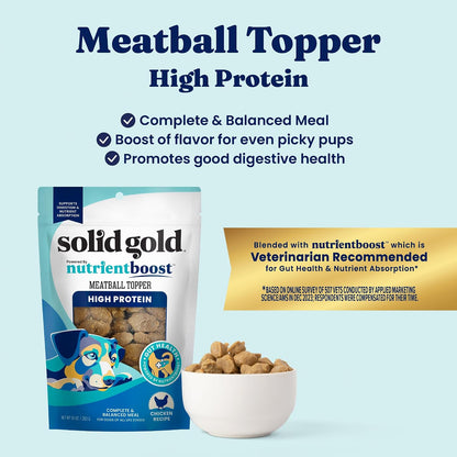 Solid Gold Air Dried Dog Food Topper & Treats for Picky Eaters, Beef, 1lb