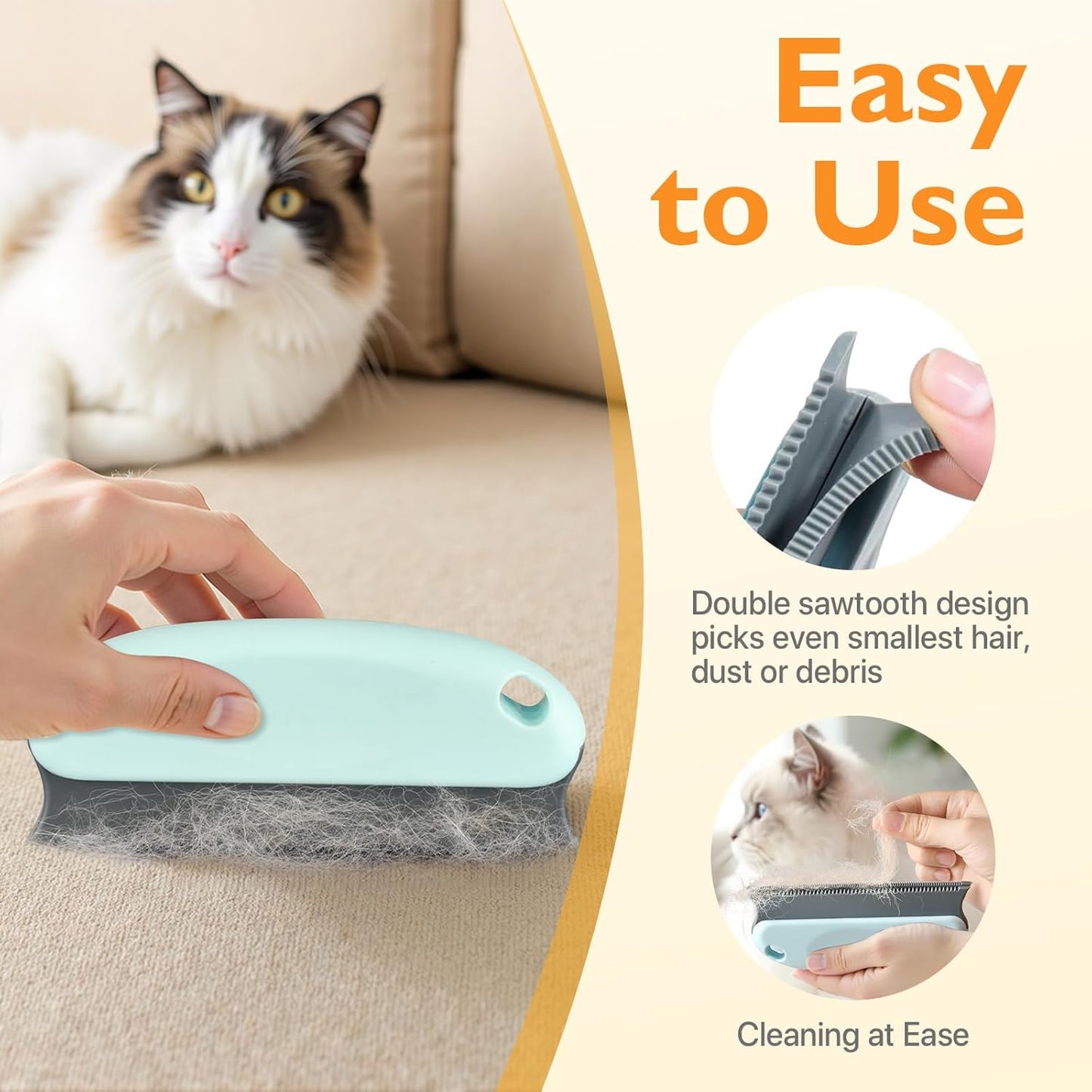 Pet Hair Removal Tool 3 Pack Dog Cat Hair Remover Carpet Scraper Rake Fur Removal Brush Lint Remover Shaver for Car Furniture Couch