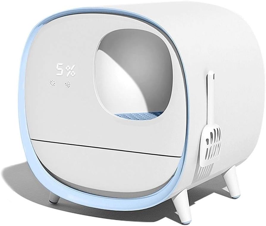 Dog Potty Training Toilet ﻿ Intelligent Deodorant Litter Box, Fully Enclosed Automatic Drawer Cat Toilet, Large Supplies Pan (Blue)
