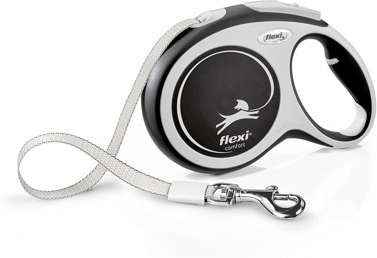® Comfort Nylon Tape Retractable Dog Leash, Large, 26 ft - Grey/Black