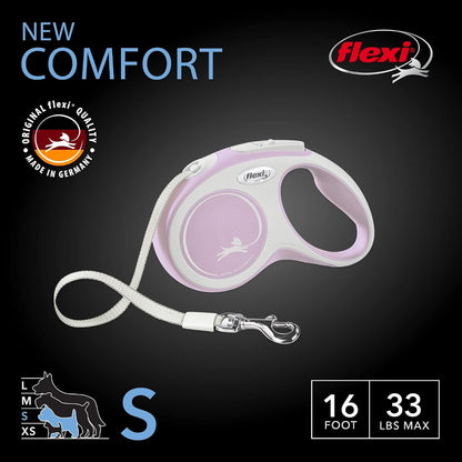 ® Comfort Nylon Tape Retractable Dog Leash, Large, 26 ft - Grey/Black