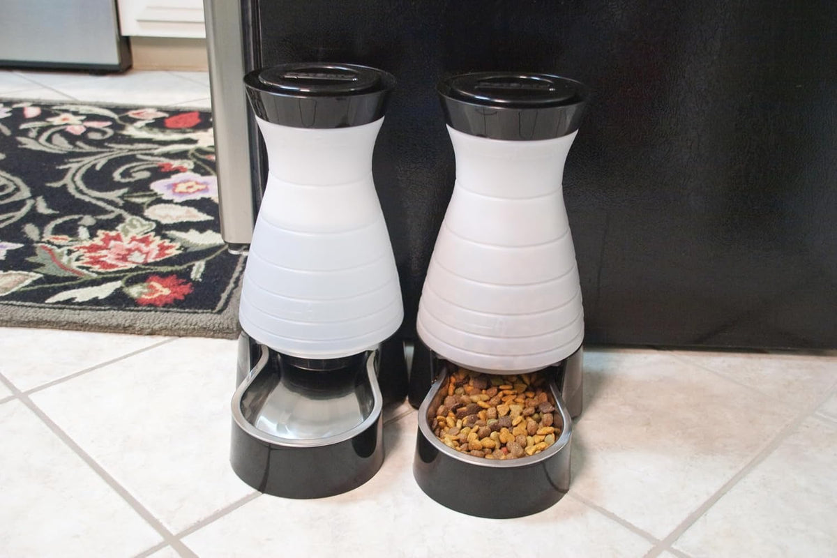 Healthy Pet Food Station, 4 lb Gravity Feeder, Cats & Dogs, Medium