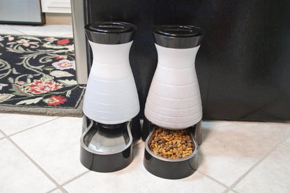 Healthy Pet Food Station, 4 lb Gravity Feeder, Cats & Dogs, Medium
