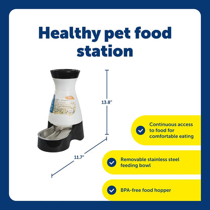 Healthy Pet Food Station, 4 lb Gravity Feeder, Cats & Dogs, Medium