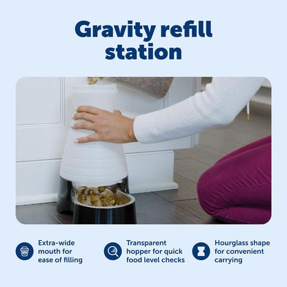 Healthy Pet Food Station, 4 lb Gravity Feeder, Cats & Dogs, Medium