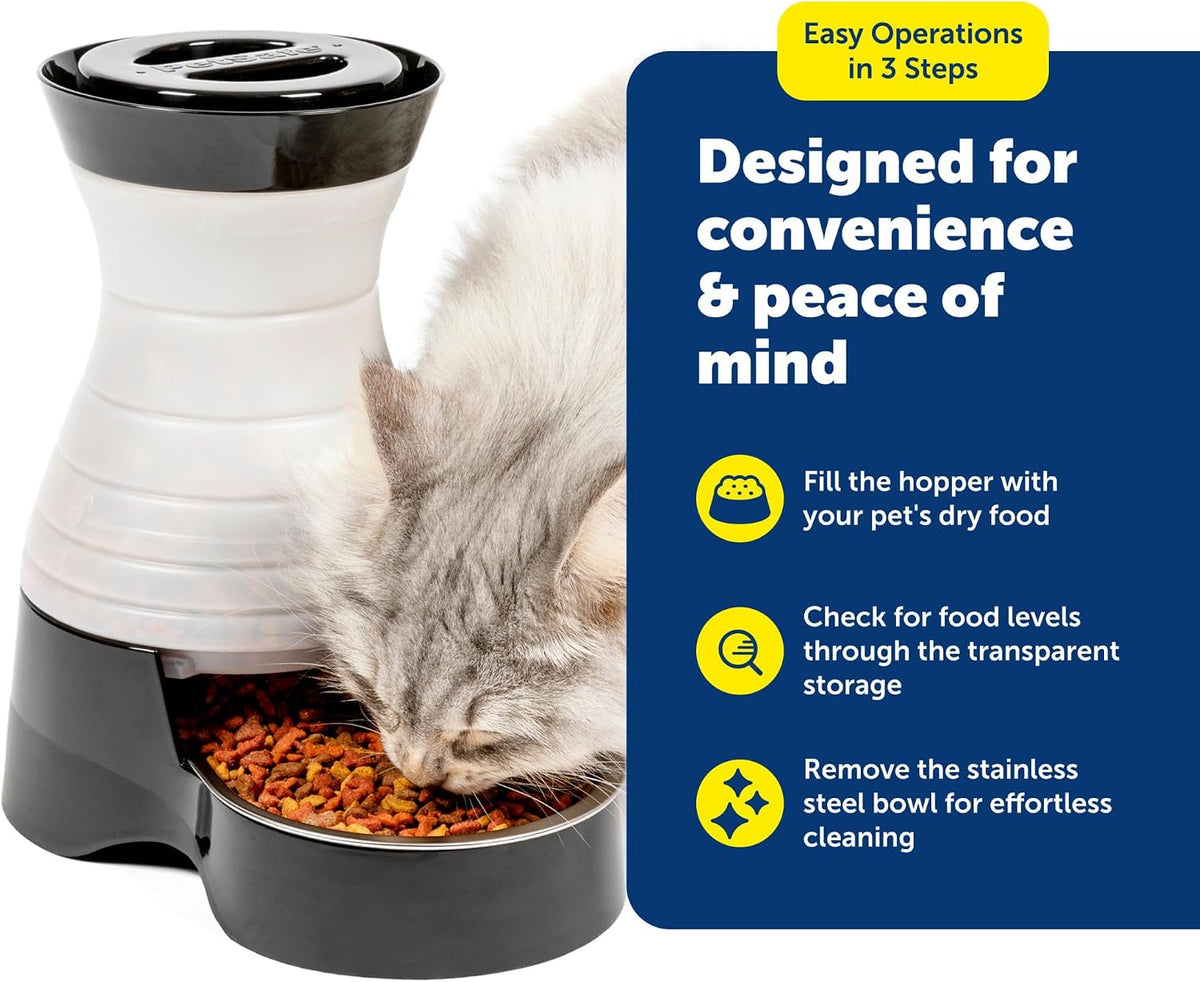 Healthy Pet Food Station, 4 lb Gravity Feeder, Cats & Dogs, Medium